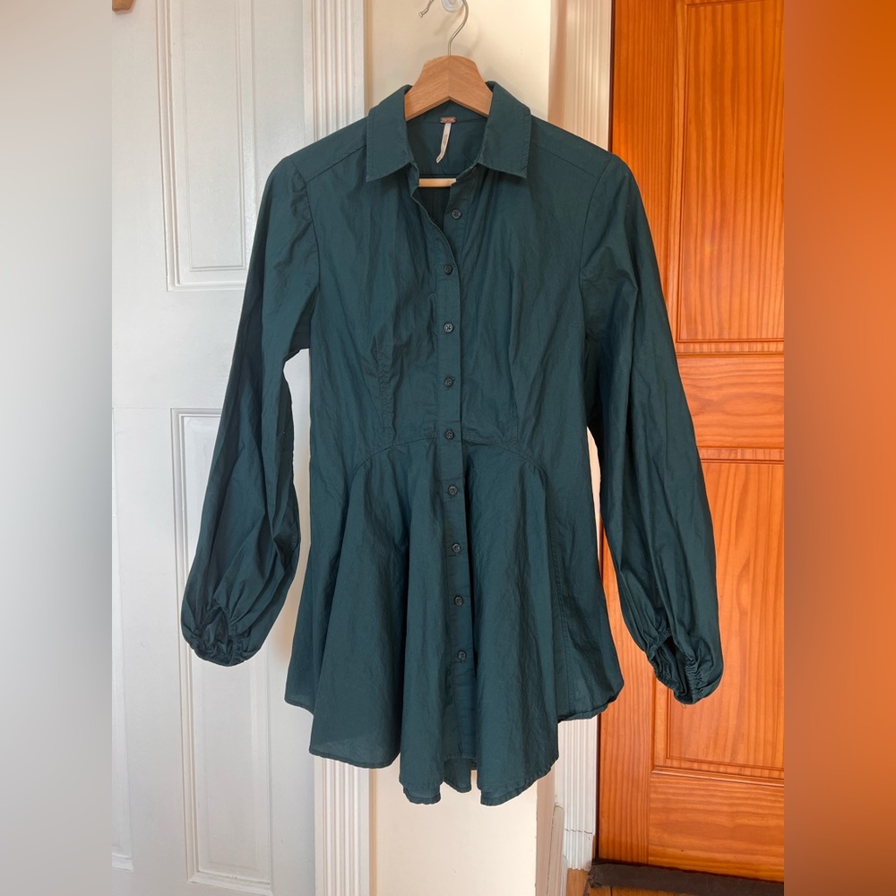 Free People Long Button Down/Mini Dress